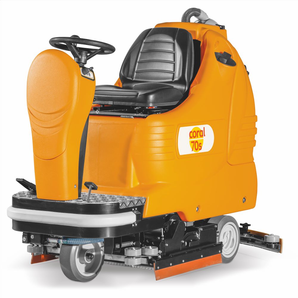 Ride-on scrubber coral 70s